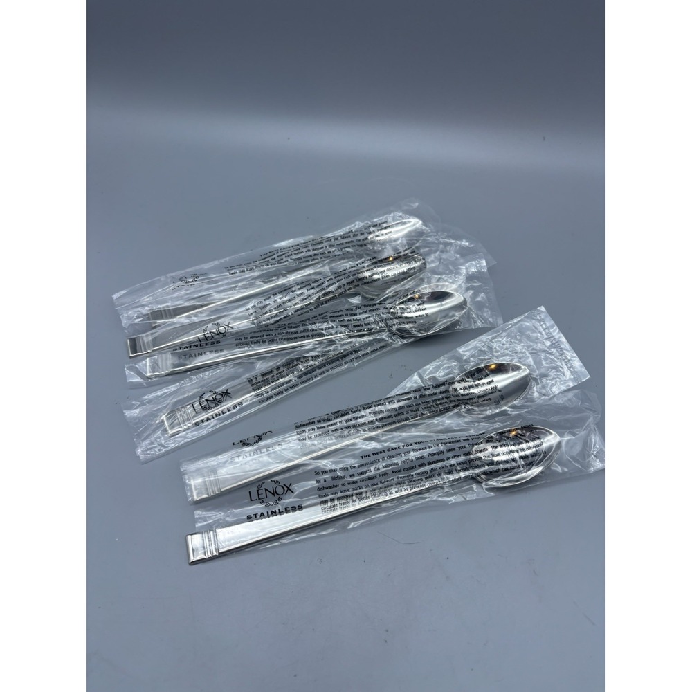 Lenox TIN CAN ALLEY 6 Iced Tea Spoons Glossy 18/8  Stainless Steel Flatware